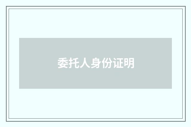 委托人身份证明