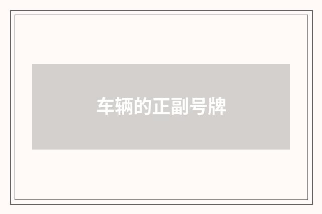 车辆的正副号牌