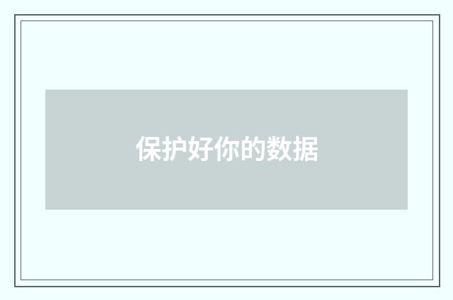 保护好你的数据