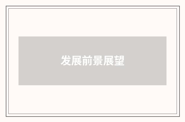 发展前景展望