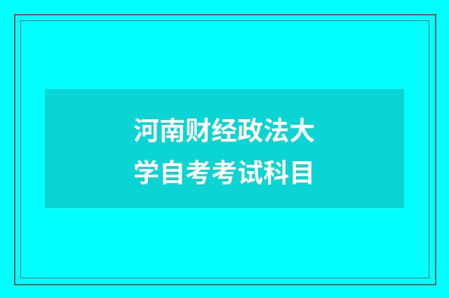 河南财经政法大学自考考试科目