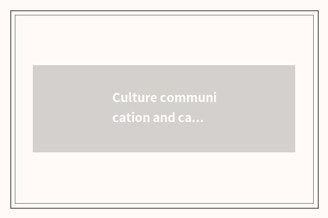 Culture communication and cate