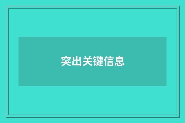 突出关键信息