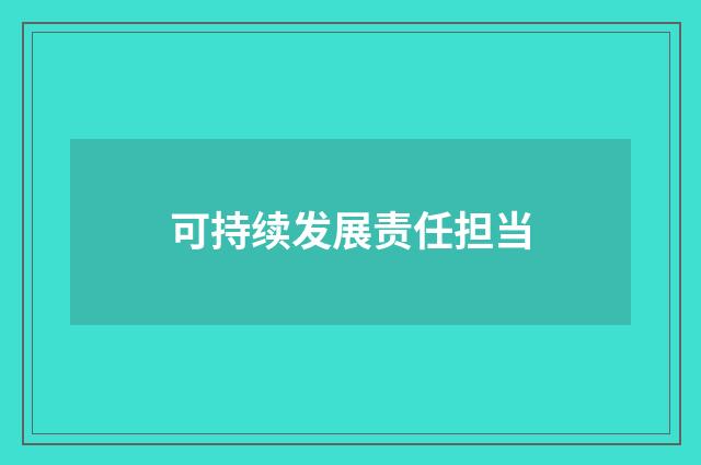 可持续发展责任担当