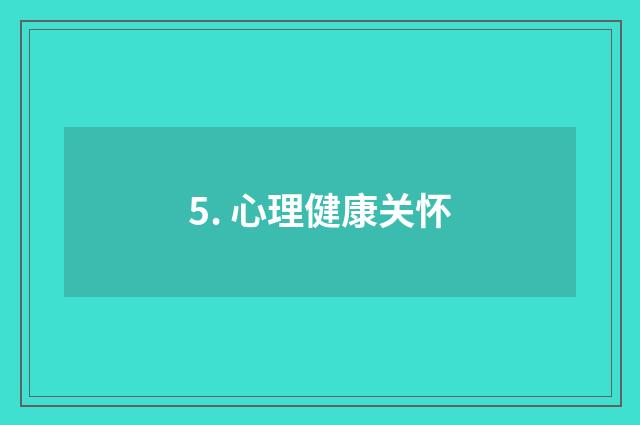 5. 心理健康关怀