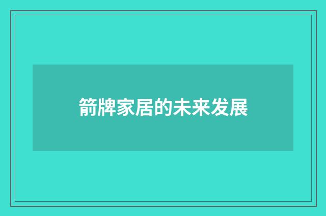 箭牌家居的未来发展