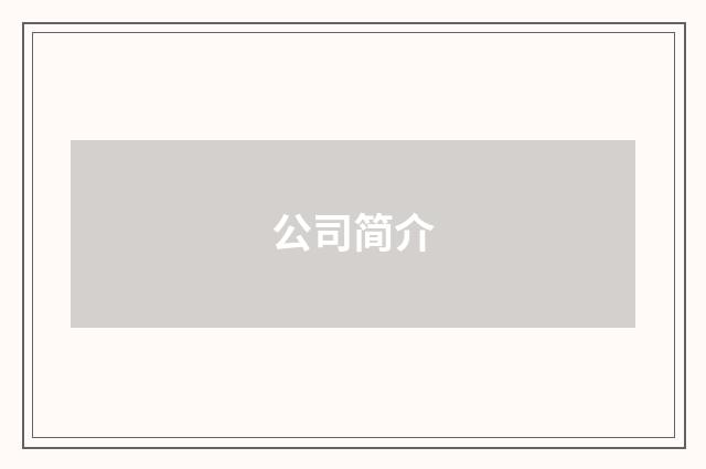 公司简介