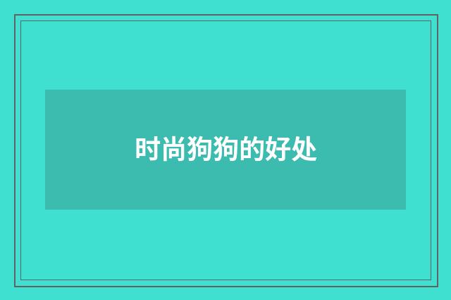 时尚狗狗的好处