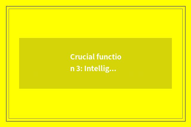 Crucial function 3: Intelligent setting identifies