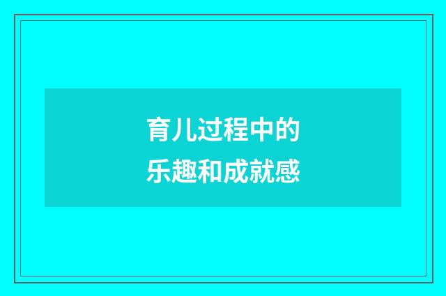 育儿过程中的乐趣和成就感