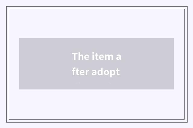 The item after adopt