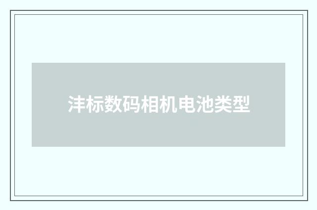 沣标数码相机电池类型