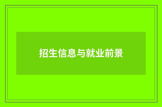 招生信息与就业前景