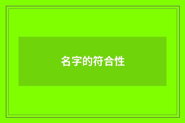 名字的符合性