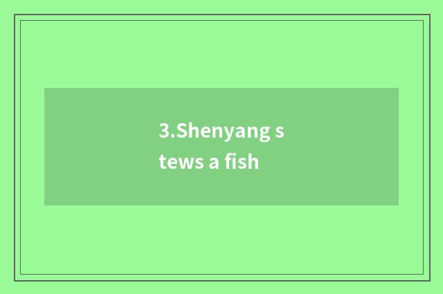 3.Shenyang stews a fish