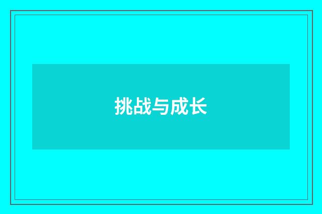 挑战与成长