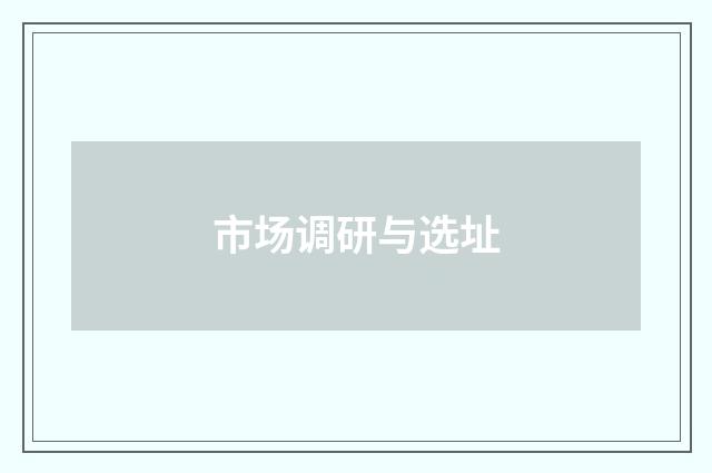 市场调研与选址