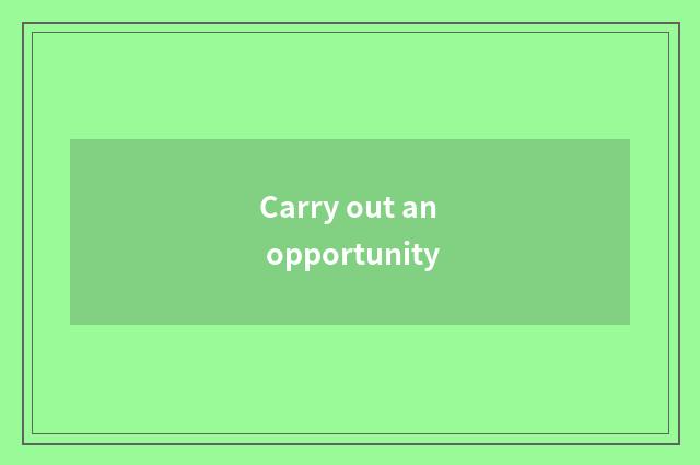 Carry out an opportunity