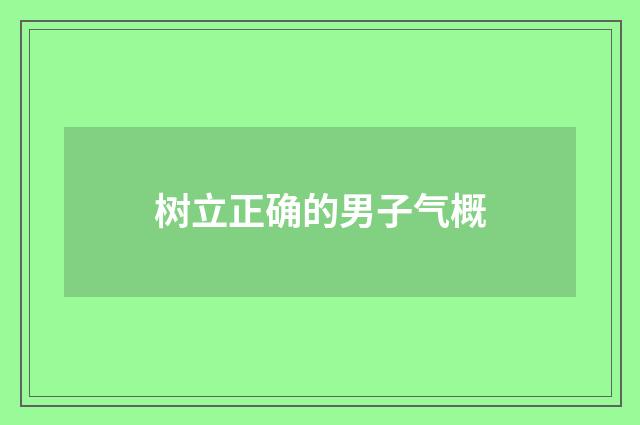 树立正确的男子气概