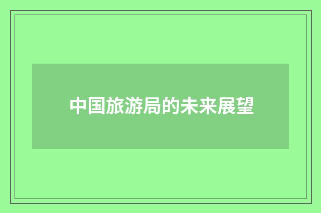 中国旅游局的未来展望