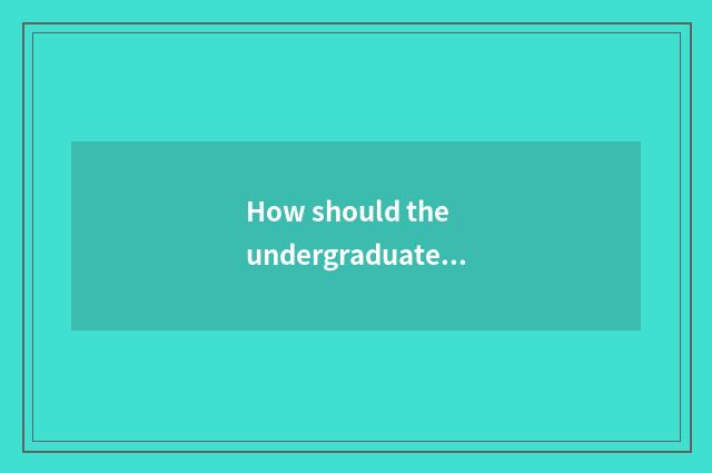 How should the undergraduate keep healthy