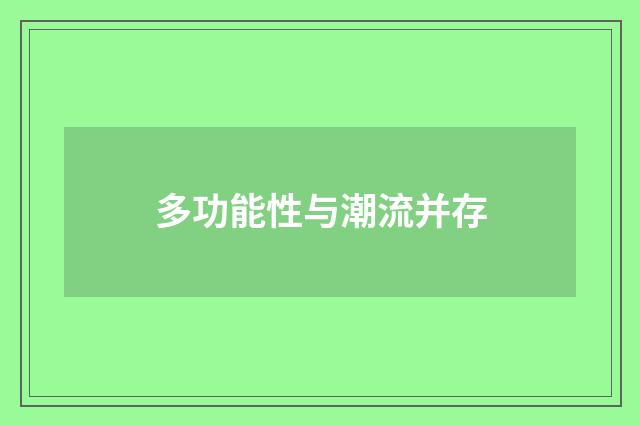 多功能性与潮流并存