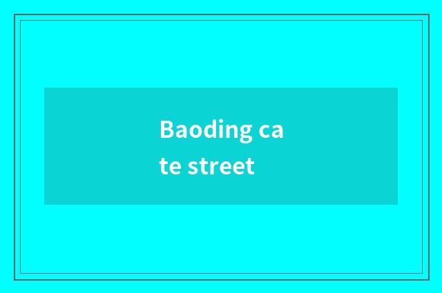 Baoding cate street