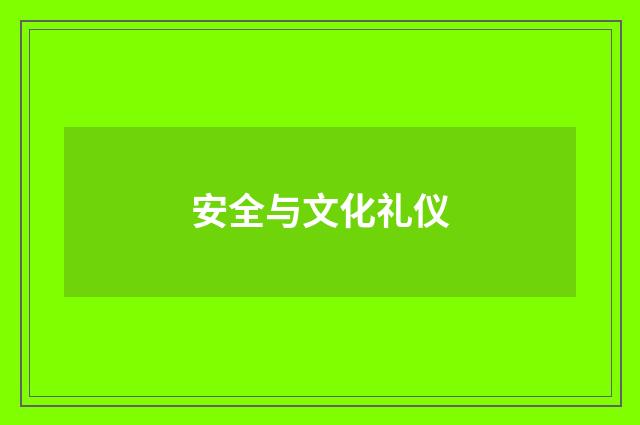 安全与文化礼仪