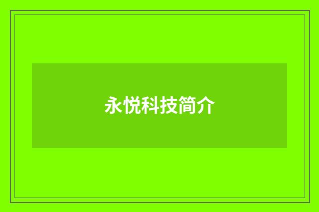 永悦科技简介