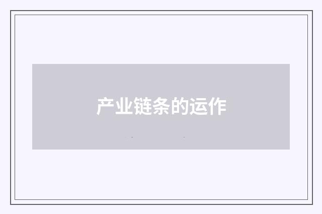 产业链条的运作