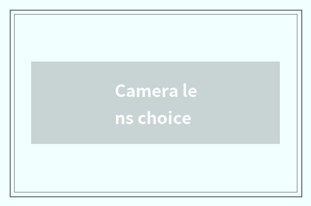 Camera lens choice