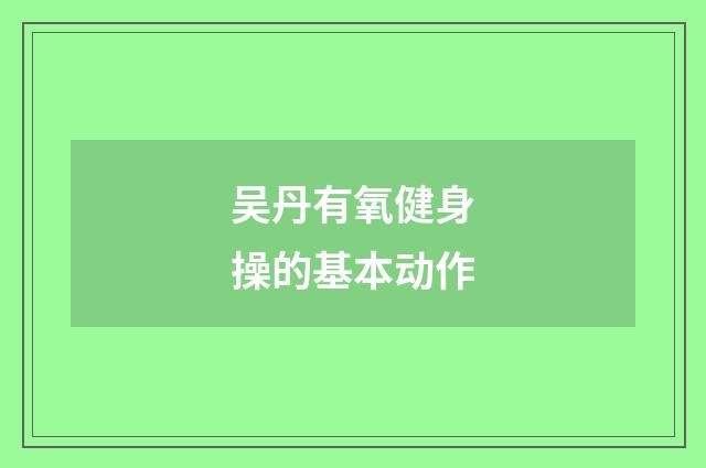 吴丹有氧健身操的基本动作