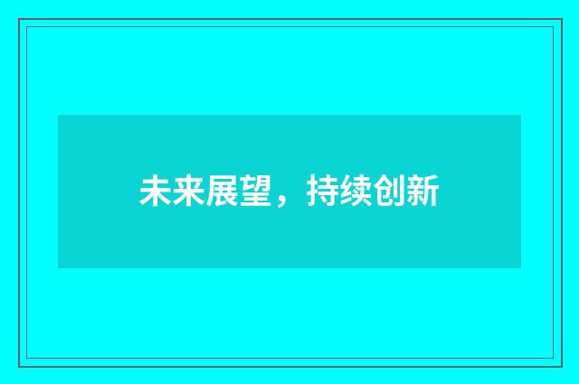 未来展望，持续创新