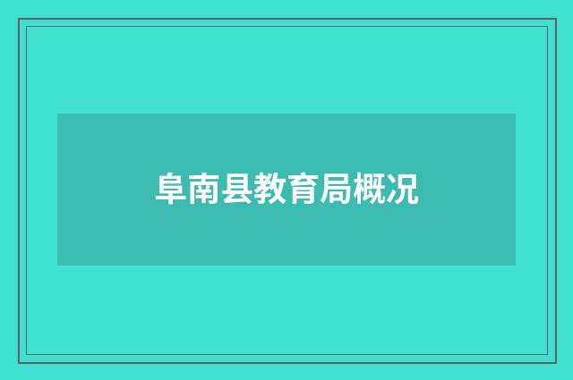 阜南县教育局概况