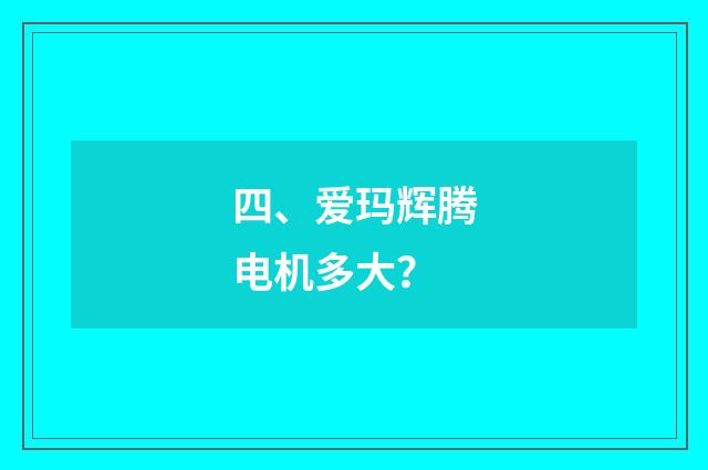 四、爱玛辉腾电机多大？