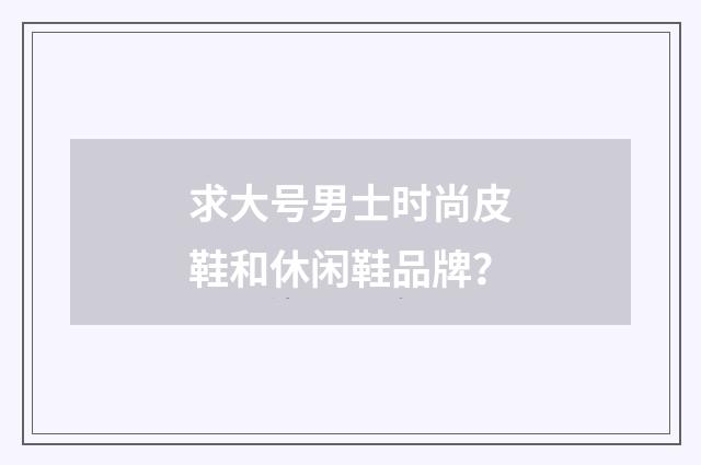求大号男士时尚皮鞋和休闲鞋品牌？