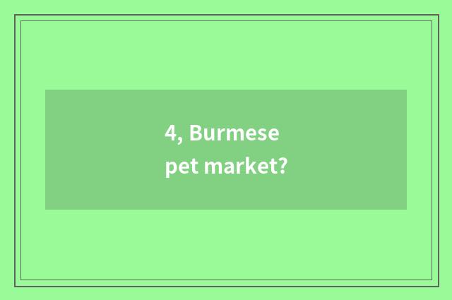 4, Burmese pet market?