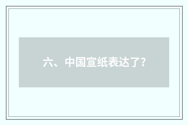 六、中国宣纸表达了?