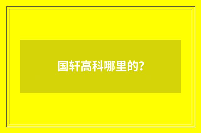 国轩高科哪里的？