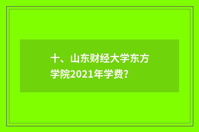 十、山东财经大学东方学院2021年学费？