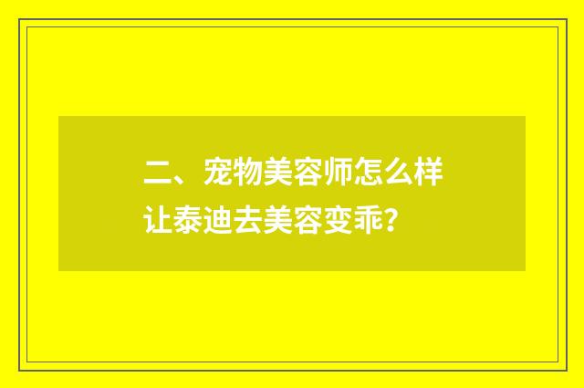 二、宠物美容师怎么样让泰迪去美容变乖?
