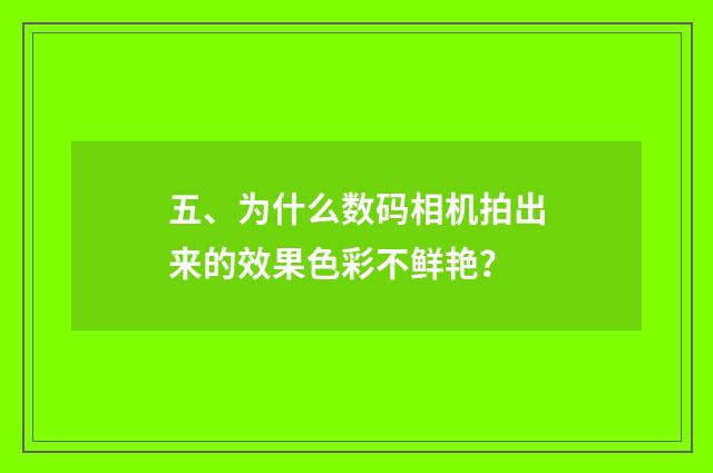 五、为什么数码相机拍出来的效果色彩不鲜艳？