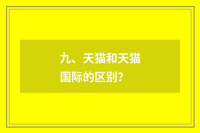 九、天猫和天猫国际的区别?