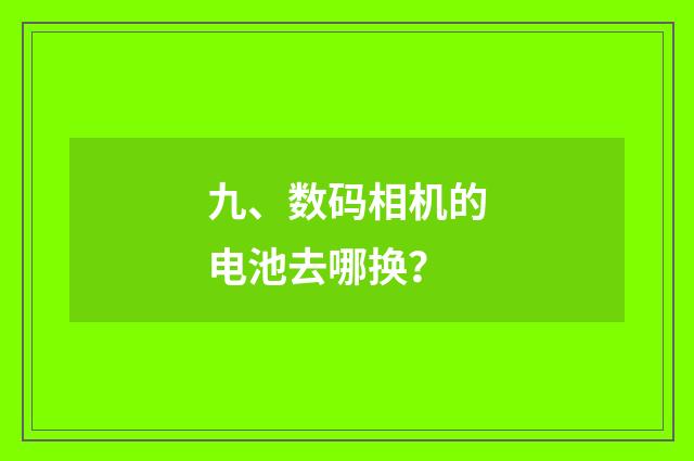 九、数码相机的电池去哪换？