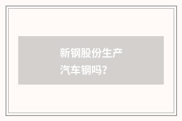 新钢股份生产汽车钢吗？