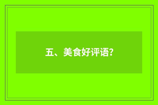 五、美食好评语?