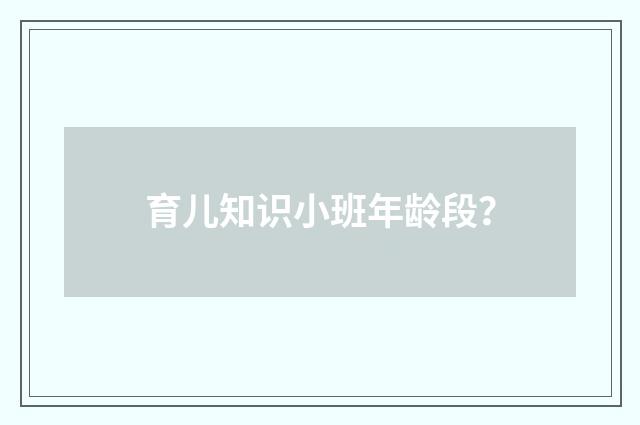 育儿知识小班年龄段？