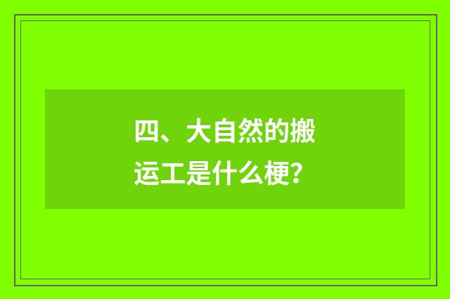 四、大自然的搬运工是什么梗？