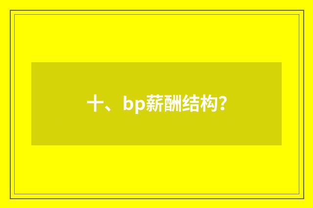 十、bp薪酬结构?