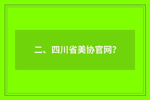 二、四川省美协官网？